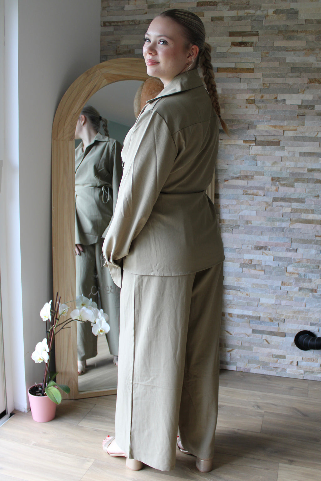 Ensemble Blouse + Pantalon Kaki
