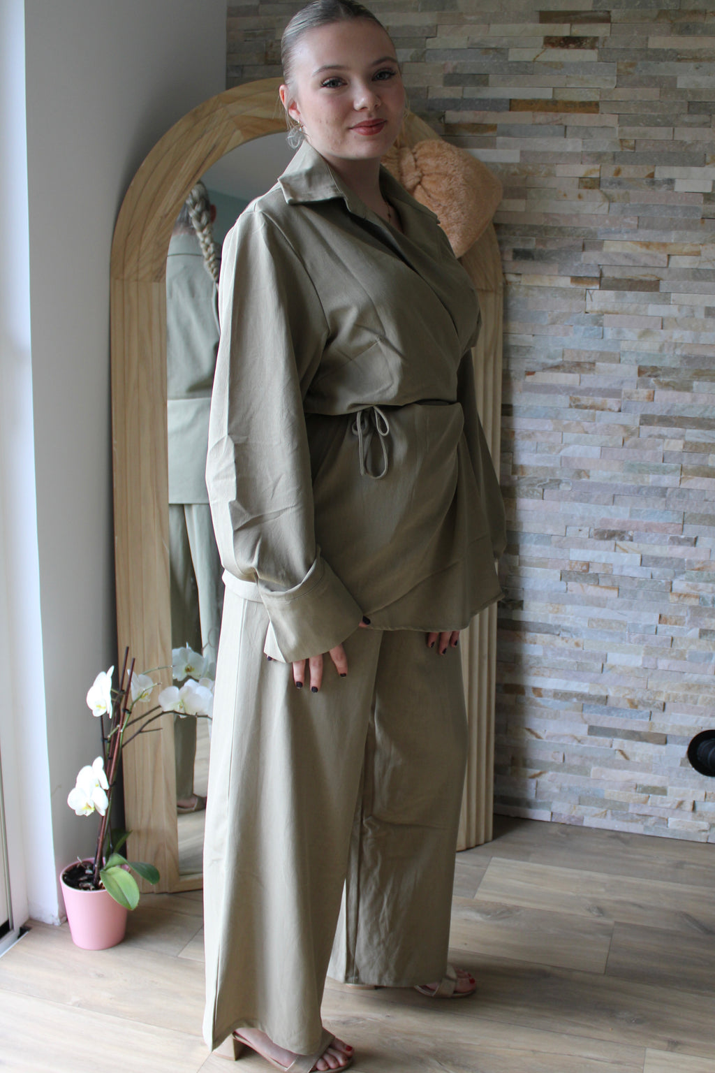 Ensemble Blouse + Pantalon Kaki