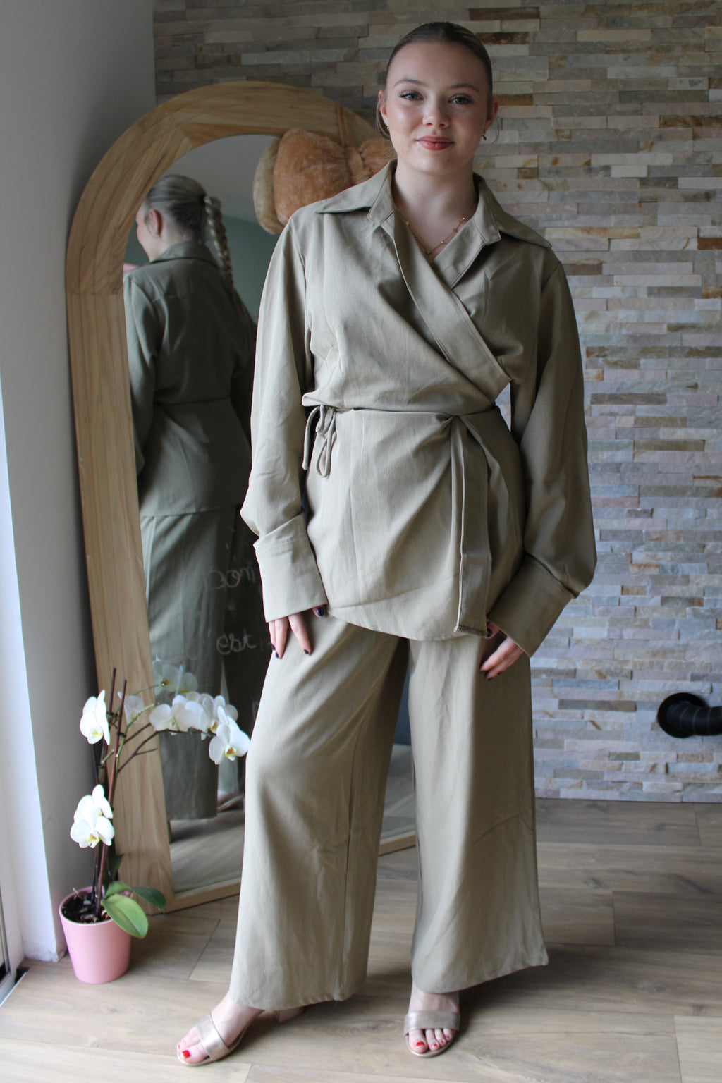 Ensemble Blouse + Pantalon Kaki